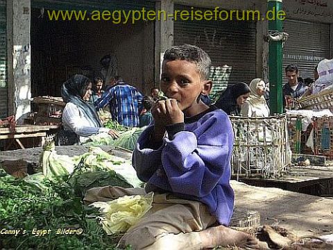 Süßer Bub auf dem Markt in Dahar / Hurghada